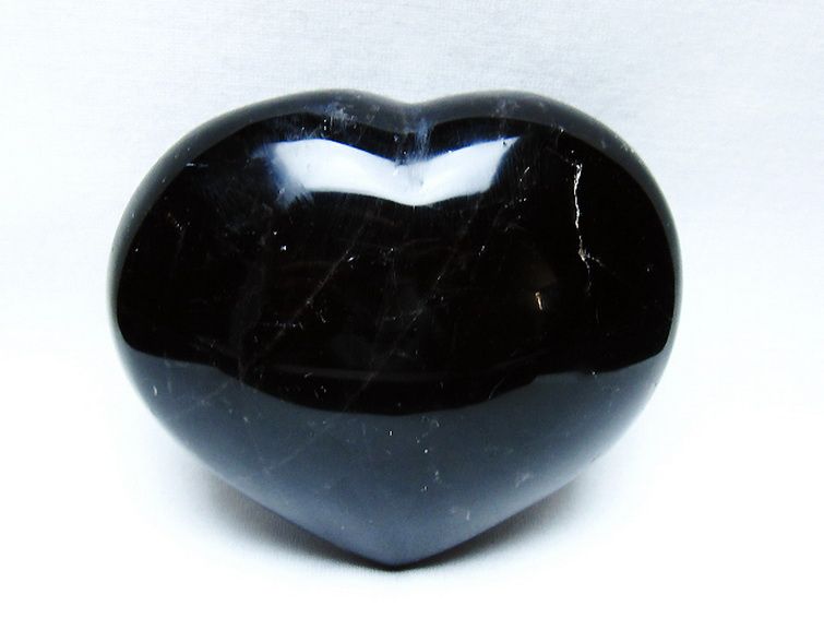 モリオン 純天然 黒水晶 ハート 置物 [t643-4761] 2枚目