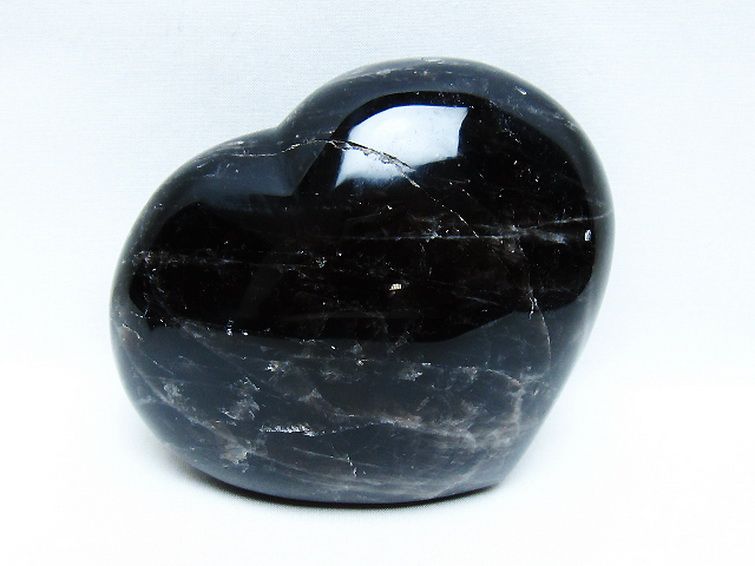 1.3Kg モリオン 純天然 黒水晶 ハート 置物[T643-4763] 3枚目