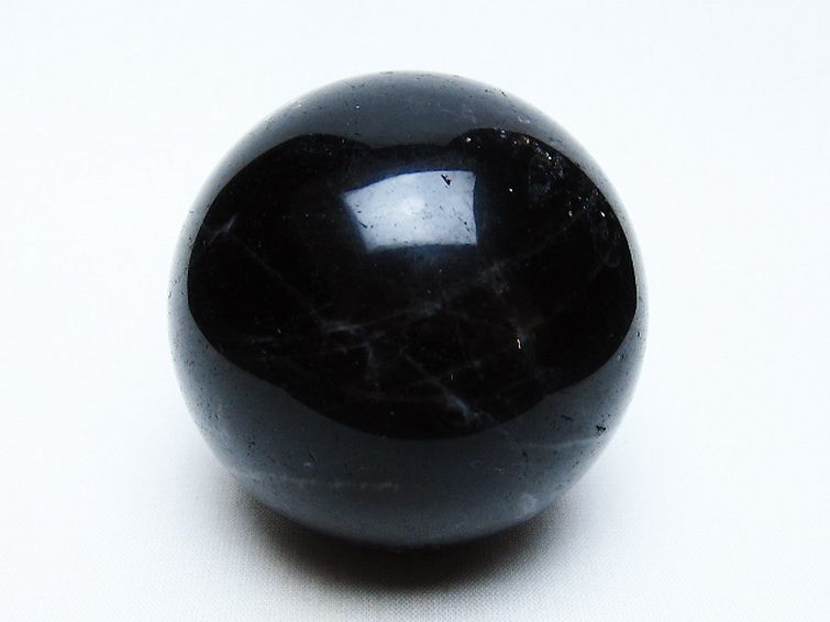 モリオン 純天然 黒水晶 丸玉 64mm [t643-4980] 1枚目