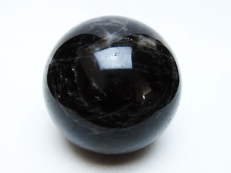モリオン 純天然 黒水晶 丸玉 72mm [t643-5177] 1枚目