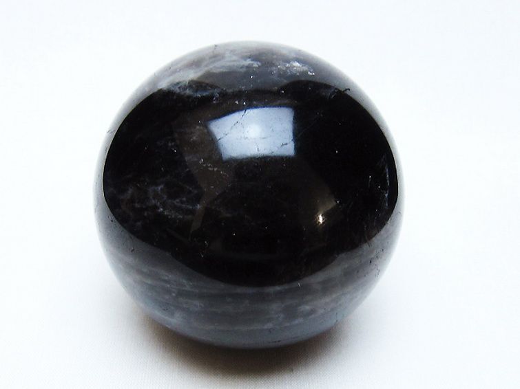 モリオン 純天然 黒水晶 丸玉 74mm [t643-5182] 1枚目