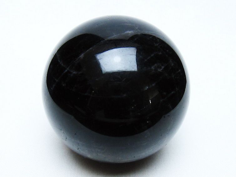 モリオン 純天然 黒水晶 丸玉 66mm [t643-5241] 1枚目