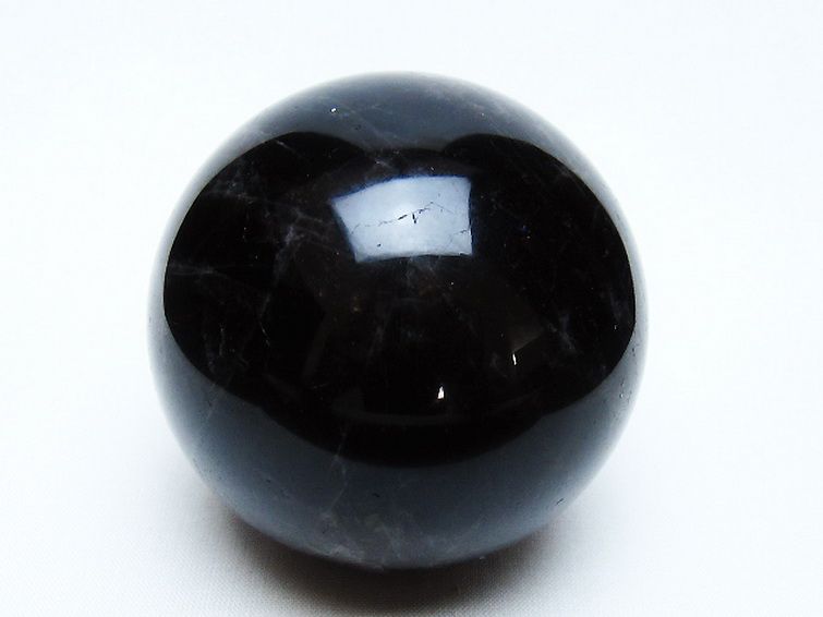 モリオン 純天然 黒水晶 丸玉 70mm [t643-5247] 1枚目