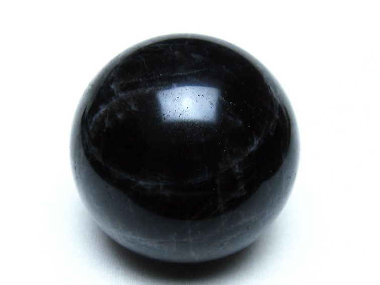 モリオン 純天然 黒水晶 丸玉 55mm [t643-5372] 1枚目
