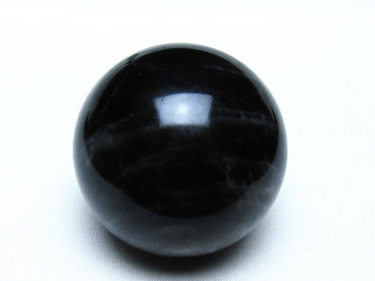 モリオン 純天然 黒水晶 丸玉 55mm [t643-5398] 1枚目