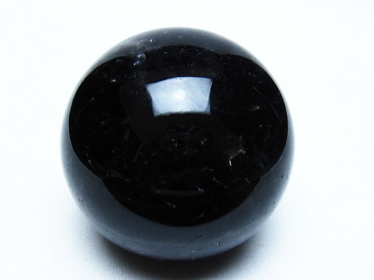モリオン 純天然 黒水晶 丸玉 68mm [t643-5533] 1枚目