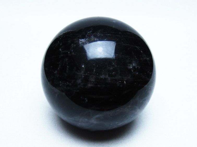 モリオン 純天然 黒水晶 丸玉 75mm [t643-5548] 1枚目