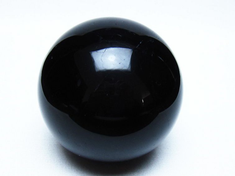 モリオン 純天然 黒水晶 丸玉 78mm [t643-5553] 1枚目