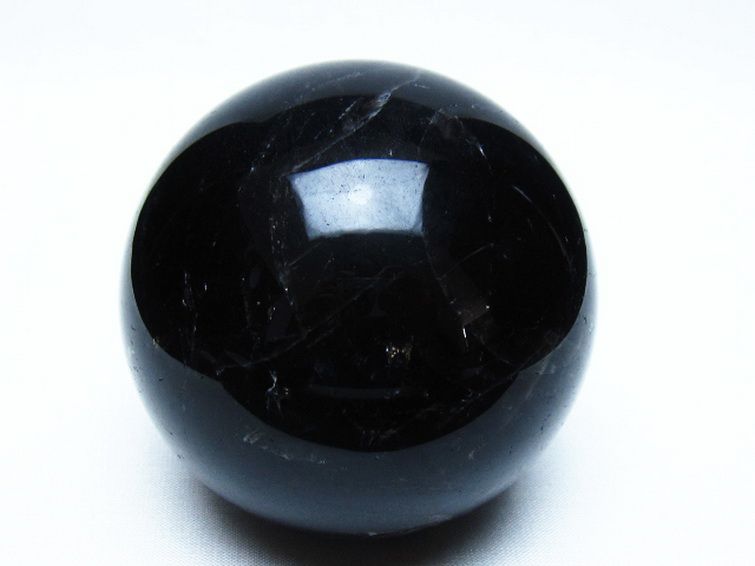 モリオン 純天然 黒水晶 丸玉 79mm [t643-5555] 1枚目
