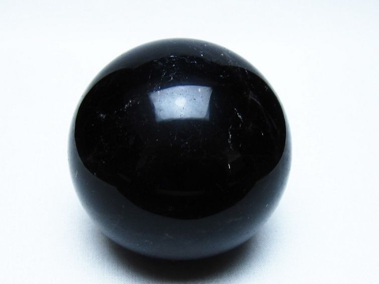 モリオン 純天然 黒水晶 丸玉 72mm [t643-5559] 1枚目