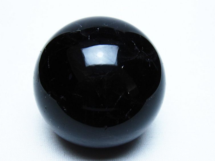 モリオン 純天然 黒水晶 丸玉 60mm [t643-5564] 1枚目