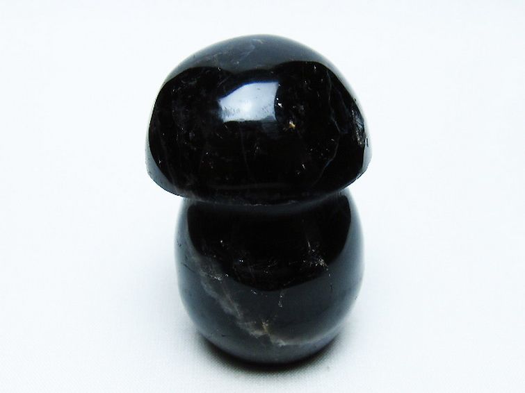 モリオン 純天然 黒水晶 きのこ 置物[T653-4103] 1枚目