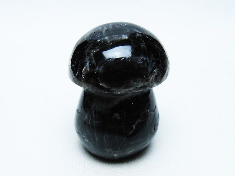 モリオン 純天然 黒水晶 きのこ 置物[T653-4108] 1枚目