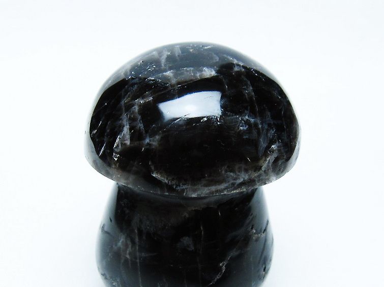 モリオン 純天然 黒水晶 きのこ 置物[T653-4108] 2枚目
