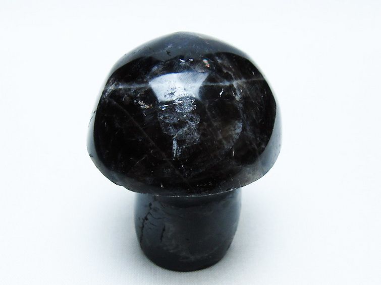 モリオン 純天然 黒水晶 きのこ 置物[T653-4113] 1枚目