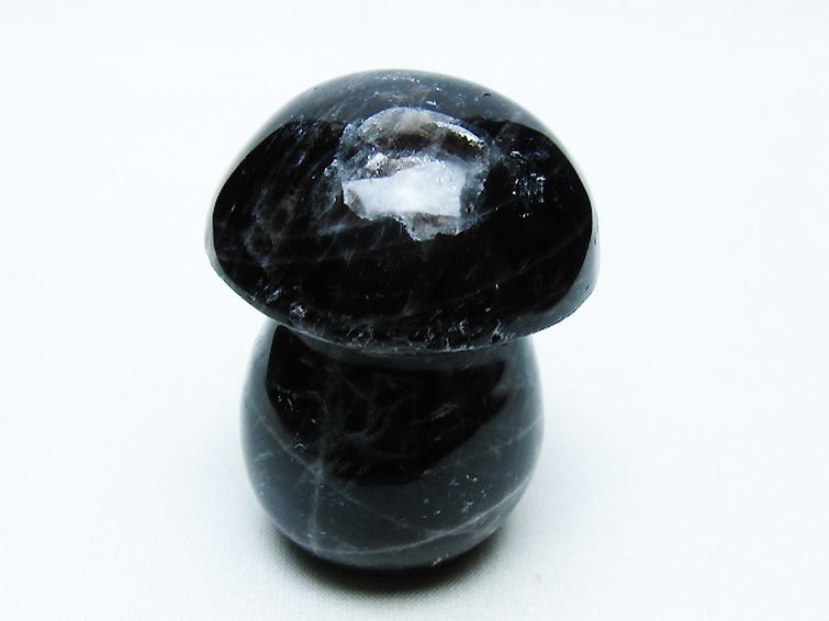 モリオン 純天然 黒水晶 きのこ 置物[T653-4119] 1枚目
