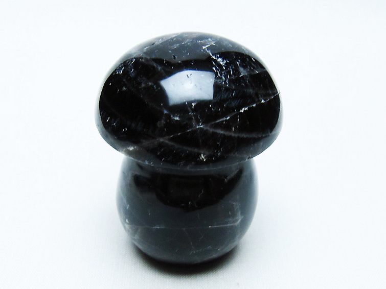 モリオン 純天然 黒水晶 きのこ 置物[T653-4119] 3枚目