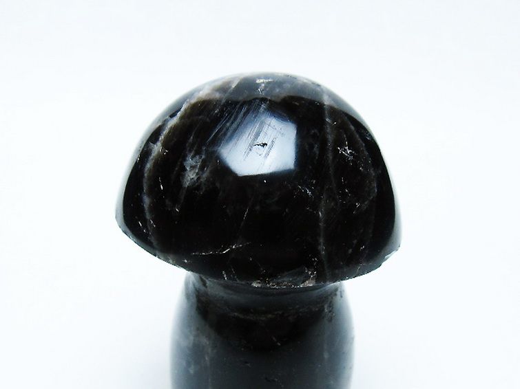 モリオン 純天然 黒水晶 きのこ 置物[T653-4125] 2枚目