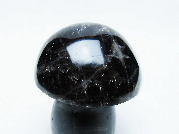 モリオン 純天然 黒水晶 きのこ 置物[T653-4162] 2枚目