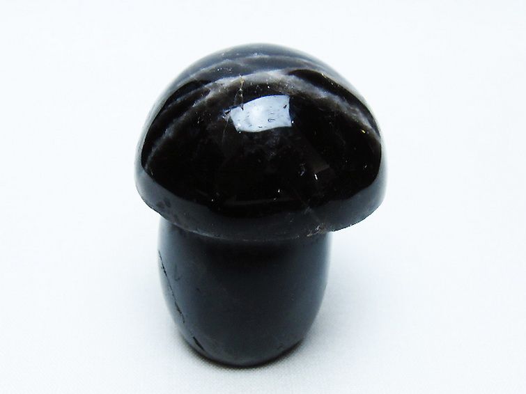 モリオン 純天然 黒水晶 きのこ 置物[T653-4172] 1枚目