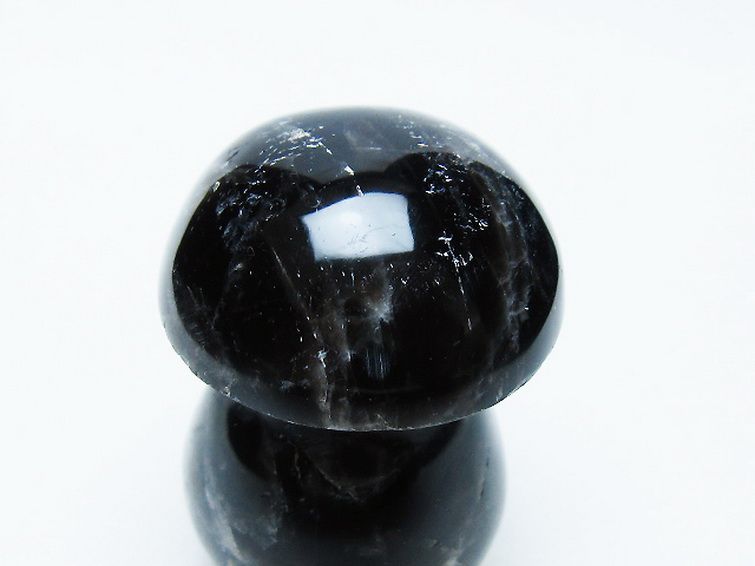モリオン 純天然 黒水晶 きのこ 置物[T653-4174] 2枚目