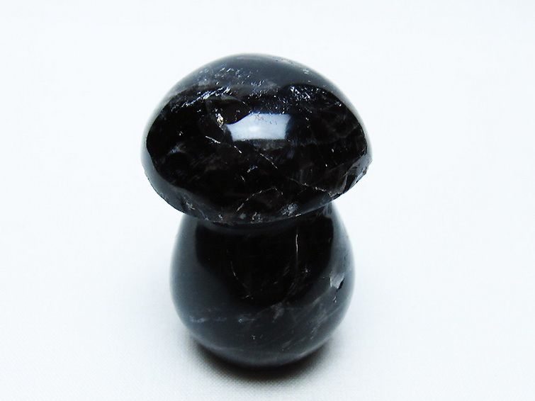 モリオン 純天然 黒水晶 きのこ 置物[T653-4174] 3枚目
