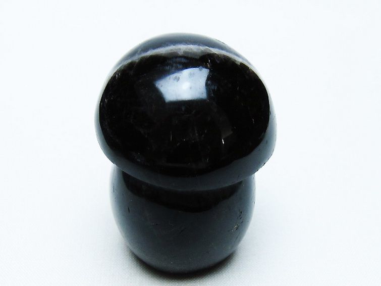 モリオン 純天然 黒水晶 きのこ 置物[T653-4178] 1枚目
