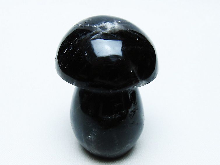 モリオン 純天然 黒水晶 きのこ 置物[T653-4184] 1枚目