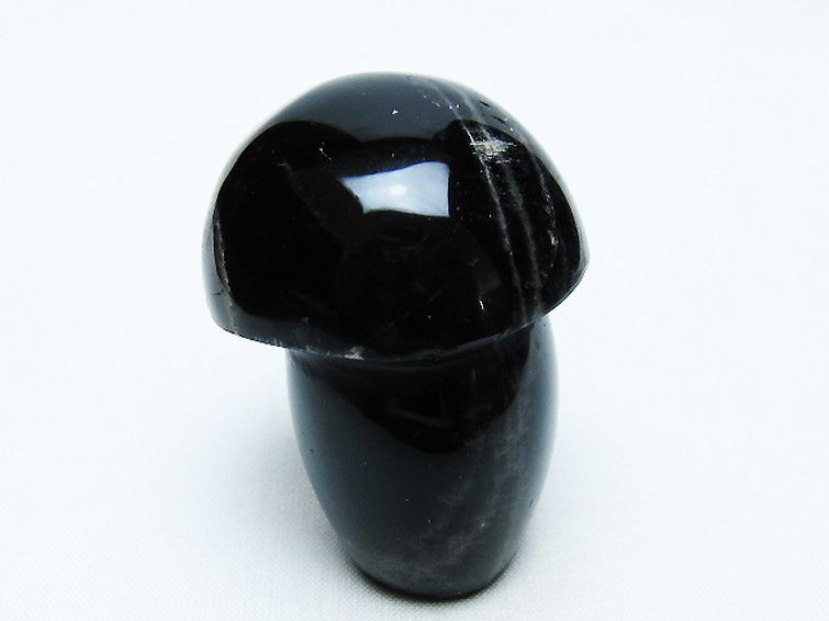 モリオン 純天然 黒水晶 きのこ 置物[T653-4186] 1枚目