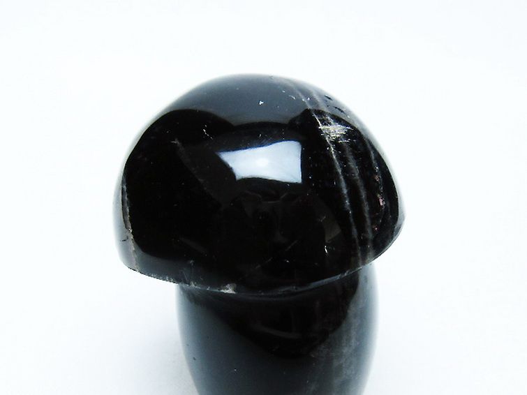 モリオン 純天然 黒水晶 きのこ 置物[T653-4186] 2枚目