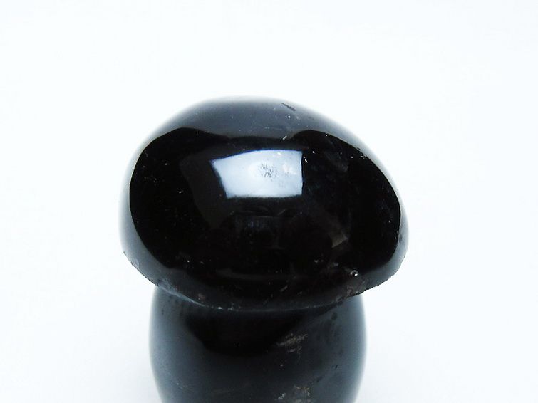 モリオン 純天然 黒水晶 きのこ 置物[T653-4209] 2枚目
