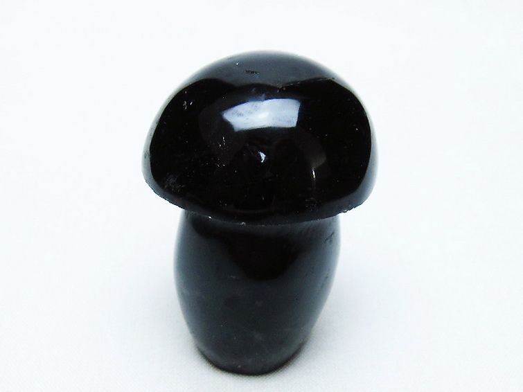 モリオン 純天然 黒水晶 きのこ 置物[T653-4209] 3枚目