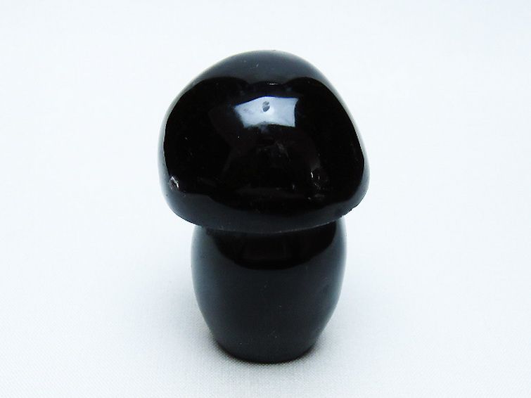 モリオン 純天然 黒水晶 きのこ 置物[T653-4211] 1枚目