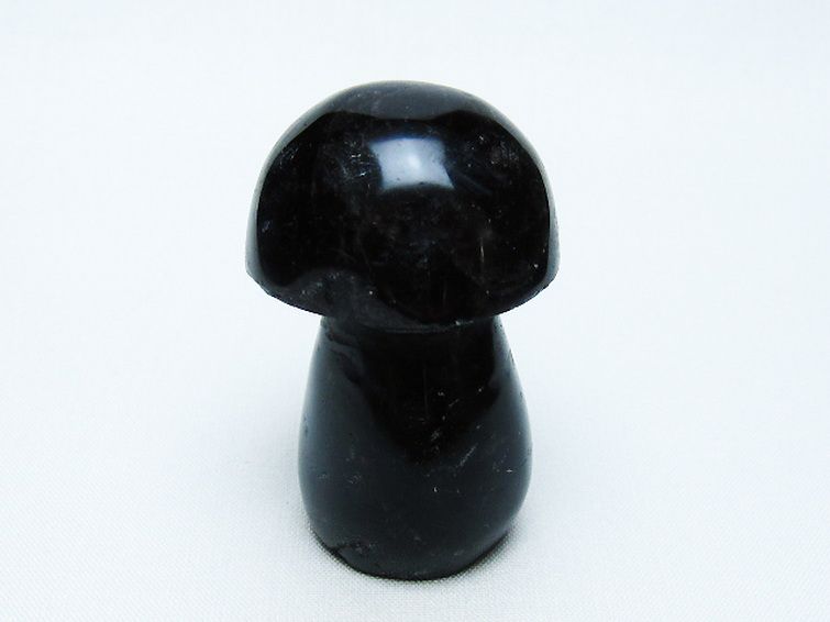 モリオン 純天然 黒水晶 きのこ 置物[T653-4213] 1枚目