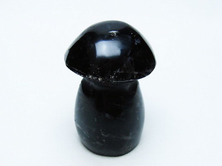 モリオン 純天然 黒水晶 きのこ 置物[T653-4215] 1枚目