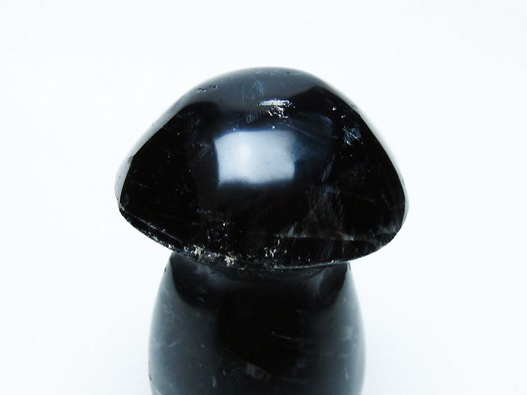モリオン 純天然 黒水晶 きのこ 置物[T653-4215] 2枚目