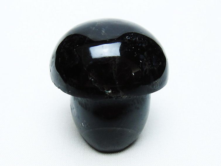 モリオン 純天然 黒水晶 きのこ 置物[T653-4219] 1枚目
