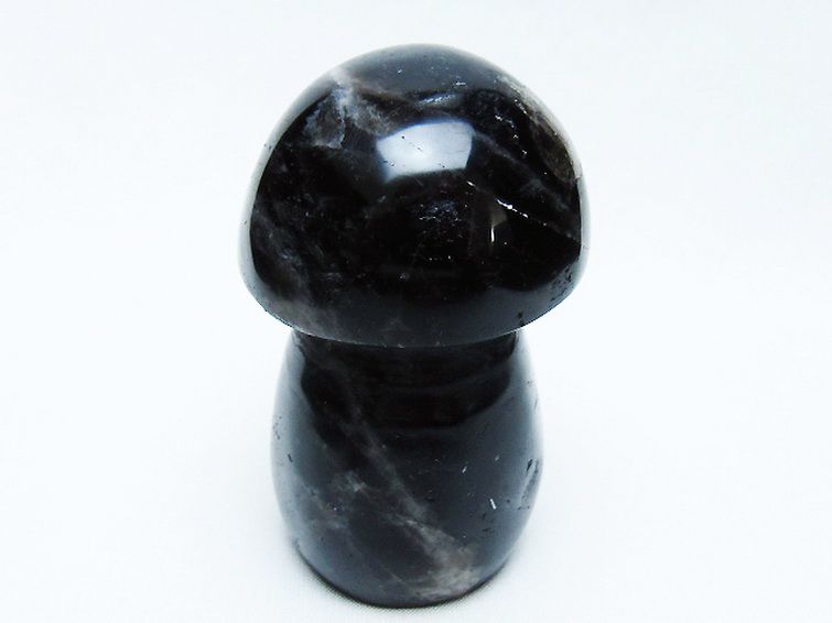 モリオン 純天然 黒水晶 きのこ 置物 [t653-4265] 1枚目