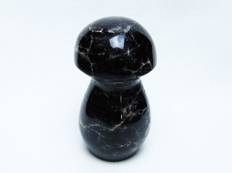 モリオン 純天然 黒水晶 きのこ 置物[T653-4268] 1枚目