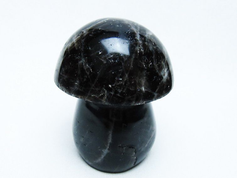 モリオン 純天然 黒水晶 きのこ 置物 [t653-4273] 1枚目
