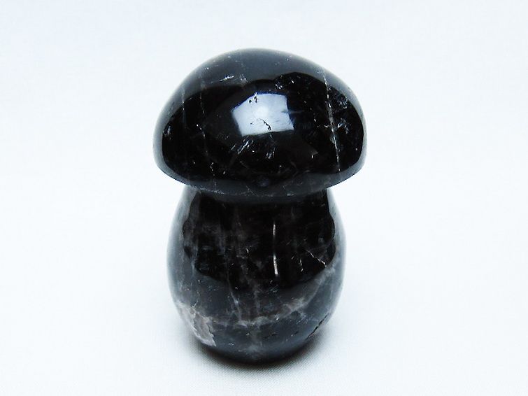 モリオン 純天然 黒水晶 きのこ 置物[T653-4274] 1枚目