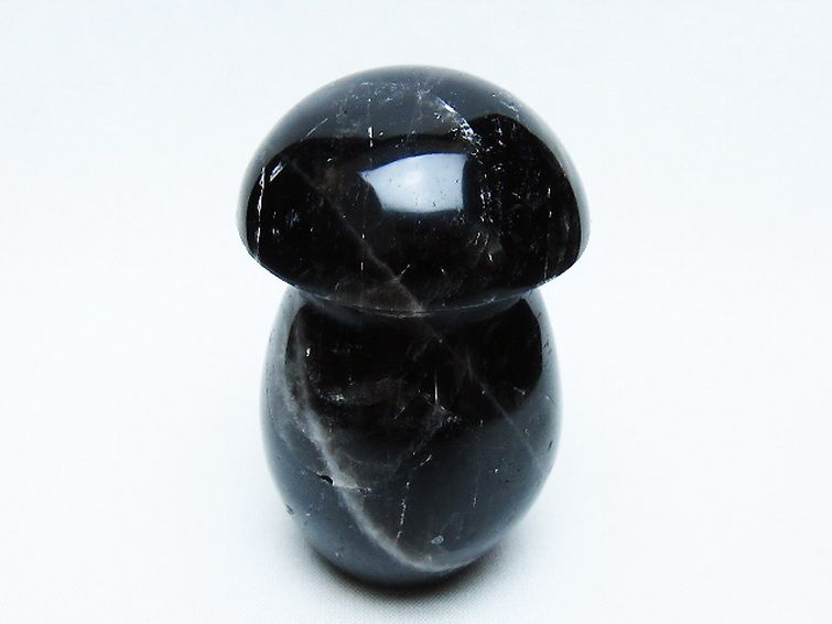 モリオン 純天然 黒水晶 きのこ 置物[T653-4276] 1枚目