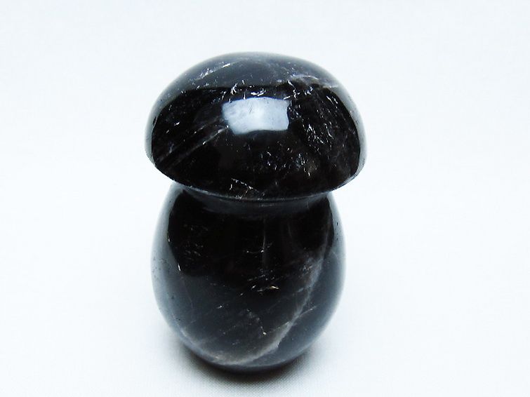 モリオン 純天然 黒水晶 きのこ 置物[T653-4276] 3枚目