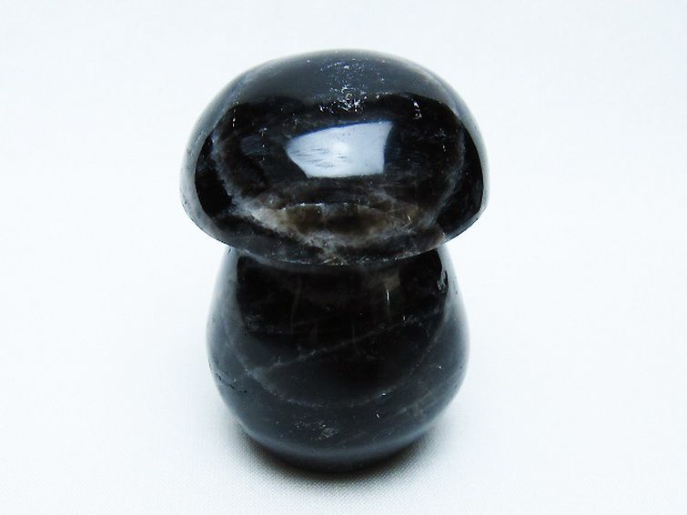 モリオン 純天然 黒水晶 きのこ 置物[T653-4279] 1枚目