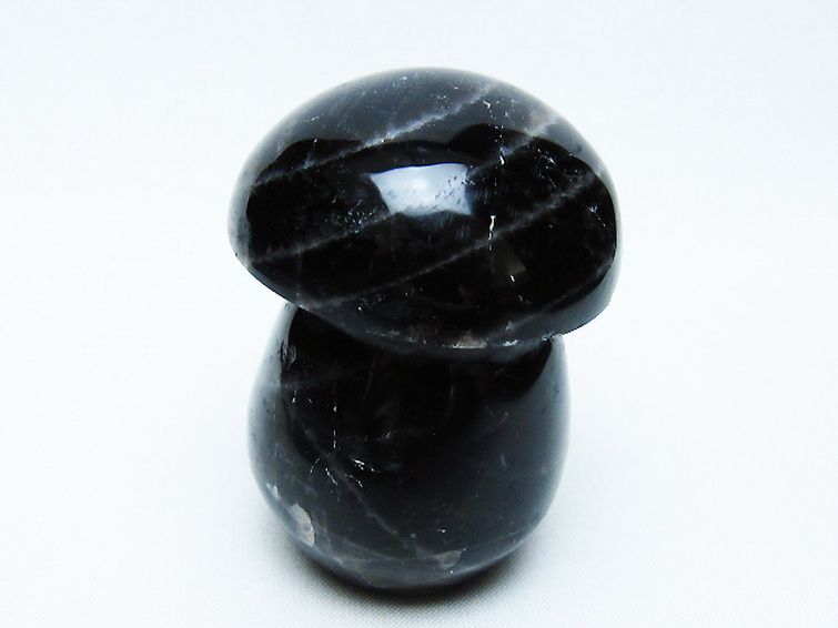 モリオン 純天然 黒水晶 きのこ 置物[T653-4279] 3枚目