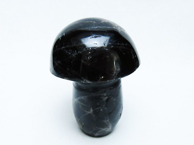 モリオン 純天然 黒水晶 きのこ 置物[T653-4282] 1枚目