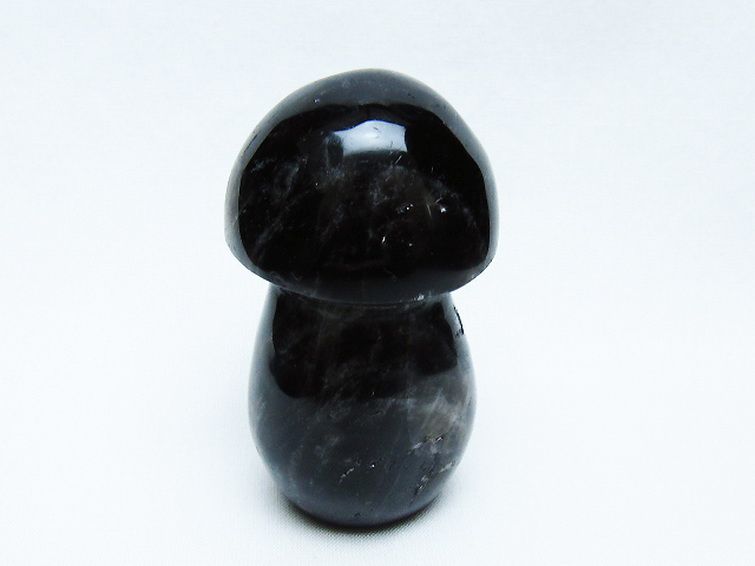モリオン 純天然 黒水晶 きのこ 置物[T653-4283] 1枚目