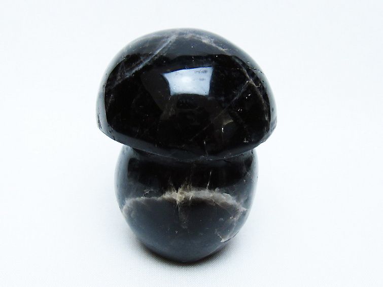 モリオン 純天然 黒水晶 きのこ 置物 [t653-4289] 1枚目