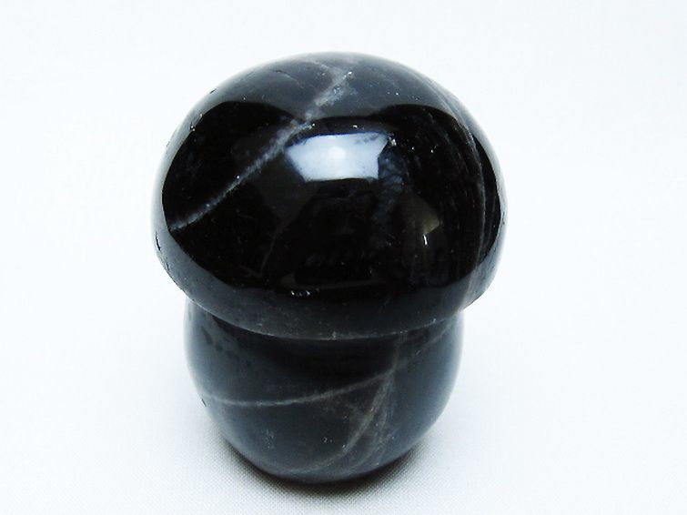 モリオン 純天然 黒水晶 きのこ 置物 [t653-4293] 1枚目