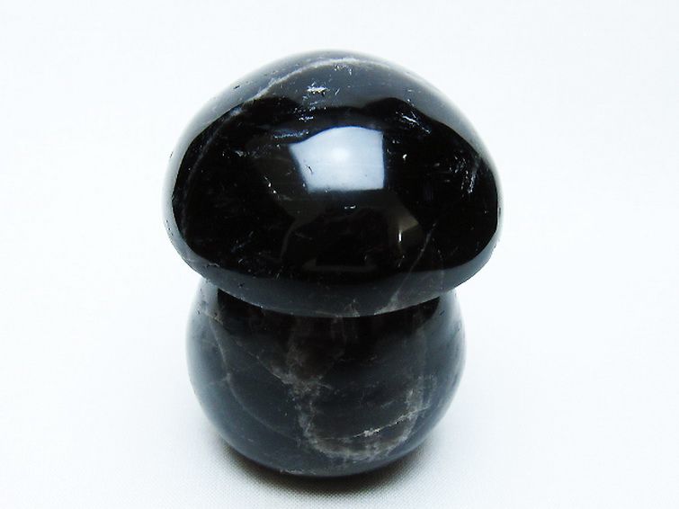 モリオン 純天然 黒水晶 きのこ 置物[T653-4296] 3枚目